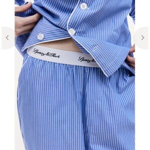 Sporty & Rich Blue Striped Pajama Pants
